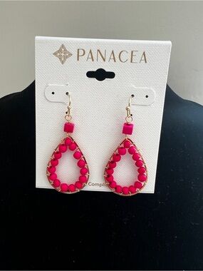 Panacea Pink Teardrop Beaded Earrings